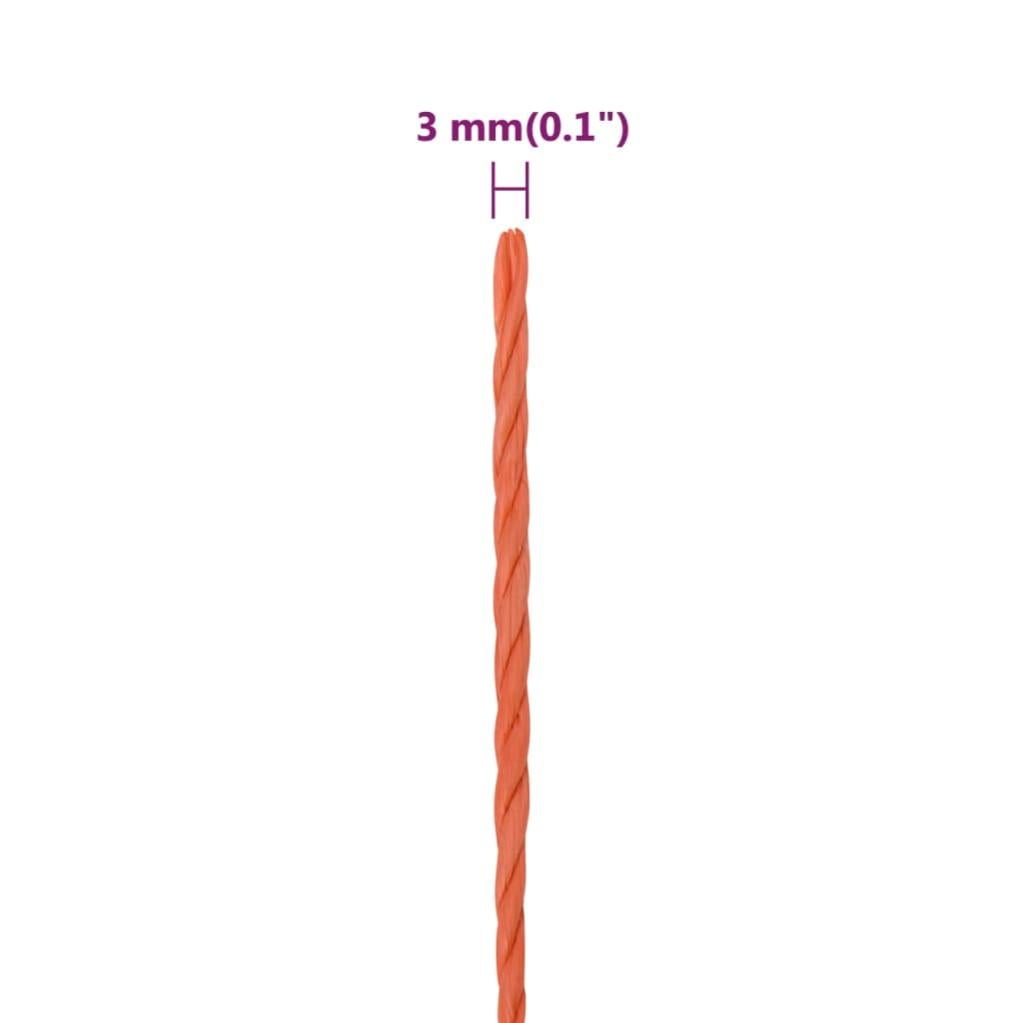 Corde de travail | Cordage pour le Jardinage，la Décoration Orange 3 mm 500 m Polypropylène552573 - 6