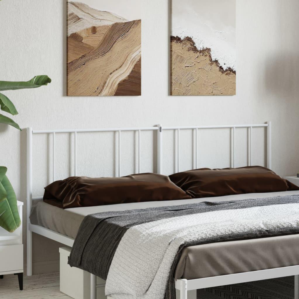 Testiera Letto In Metallo Bianco 79,5x3x90 Cm - Design Classico, Struttura In Acciaio Verniciato A Polvere - Per Camera Da Letto - 5