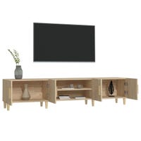 Meuble TV VidaXL Noir Chêne 180 Cm - Bois D'ingénierie, 4 Portes, Design Moderne Pour Salon