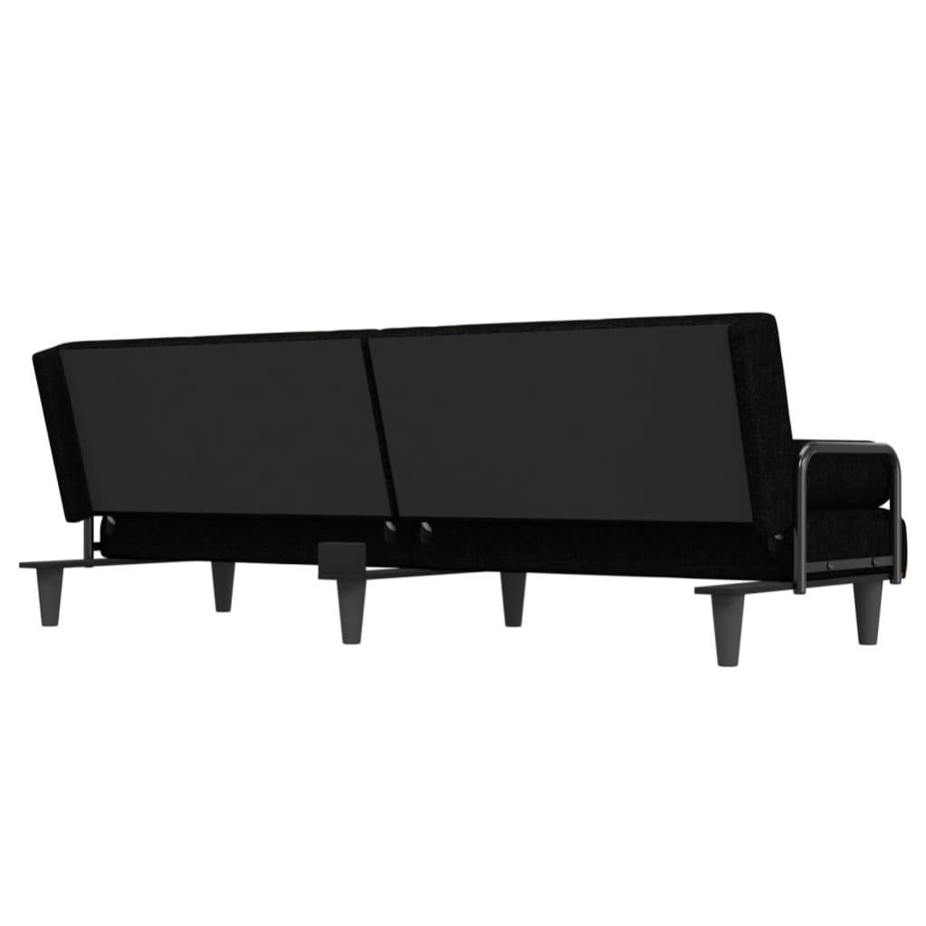Canapé-lit avec accoudoirs | Canapé convertible | Chaise Longue au Sol pour Chambre Salon Bureau noir tissu452216 - 6