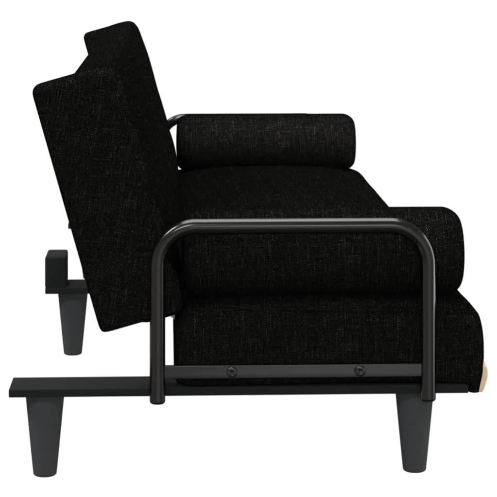 Canapé-lit avec accoudoirs | Canapé convertible | Chaise Longue au Sol pour Chambre Salon Bureau noir tissu452216 - 5