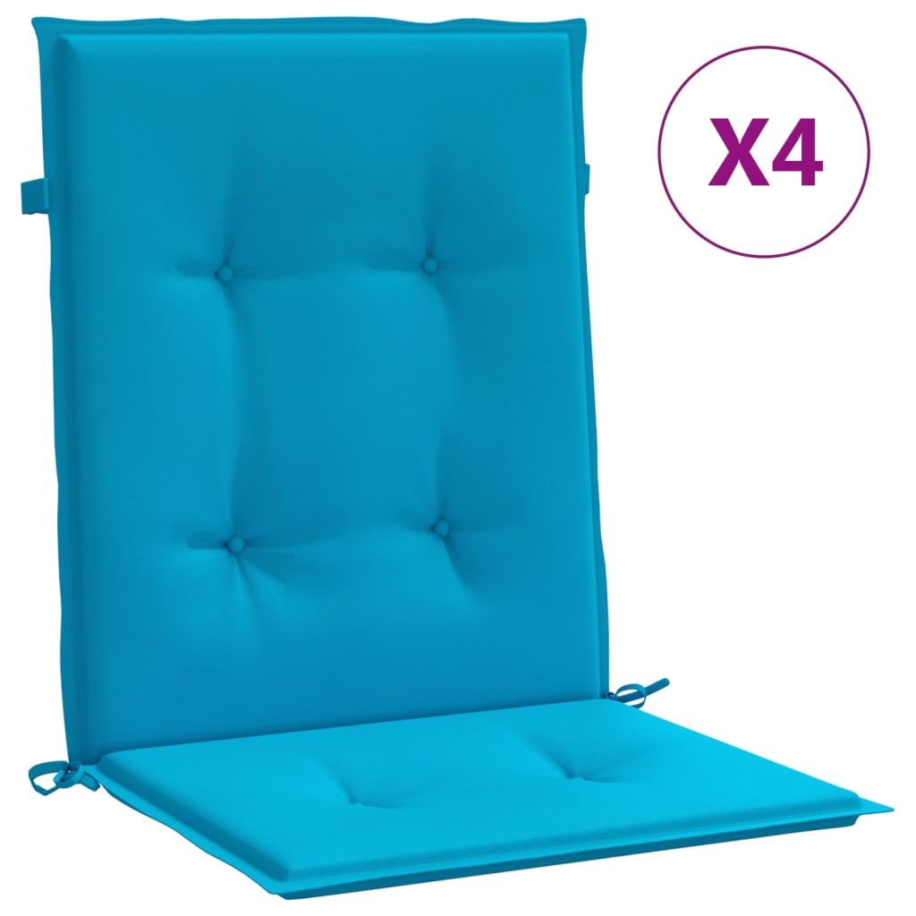 4 piezas cojín exterior | cojín silla jardín respaldo bajo tela oxford azul cfw91341