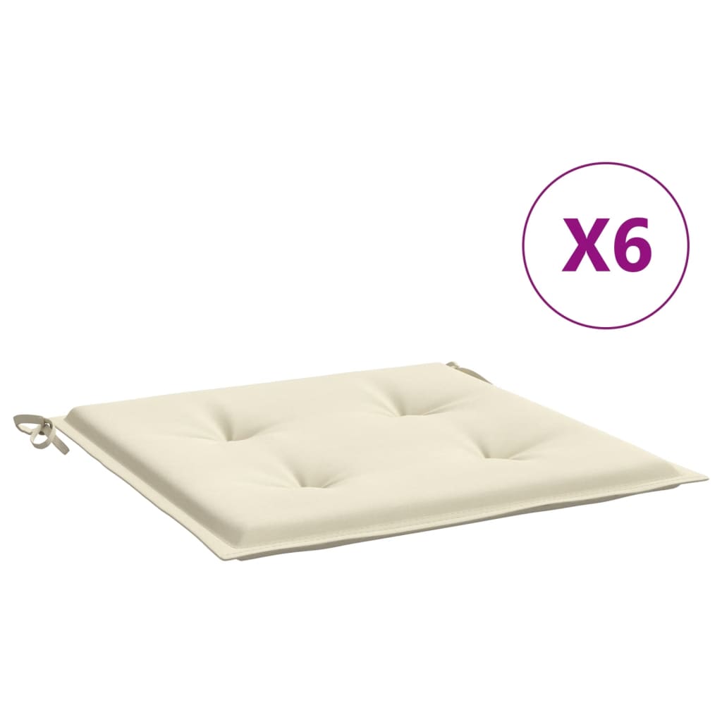 6 piezas cojín exterior | cojines de silla de jardín tela oxford crema 50x50x3 cm cfw91329