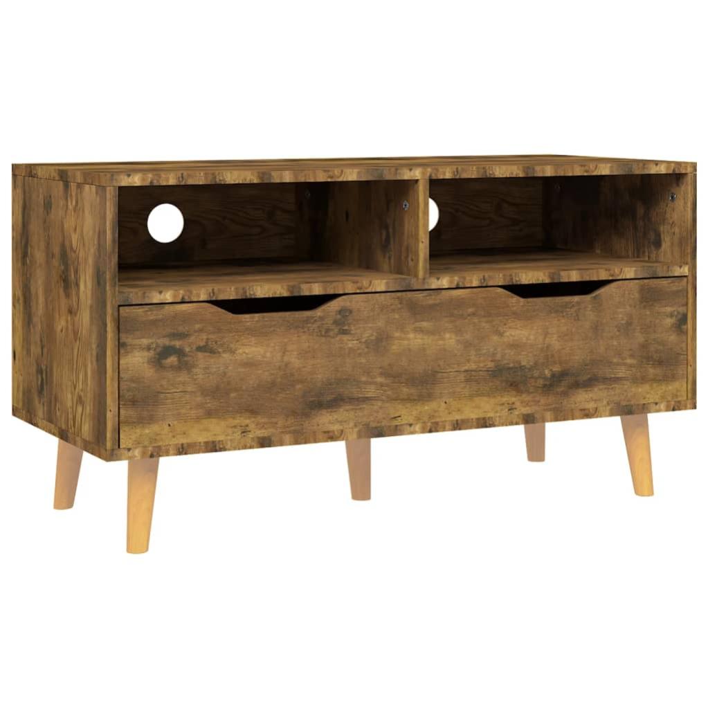 Mobile TV,Porta TV,Mobile Porta TV Piano Vetro Rovere Sonoma 80x35x51 Legno Multistrato CFW37322 | Leroy Merlin