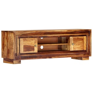 Meuble TV En Bois Massif De Sesham - 120x30x45 Cm - Marron - VidaXL