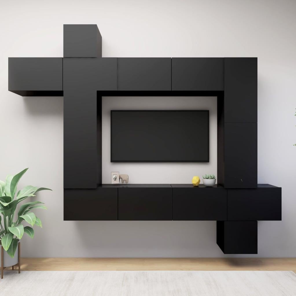 Meuble TV Blanc Et Bois BTM 180cm - Meuble Télé Moderne Avec Porte Et Étagères, Charge 50kg