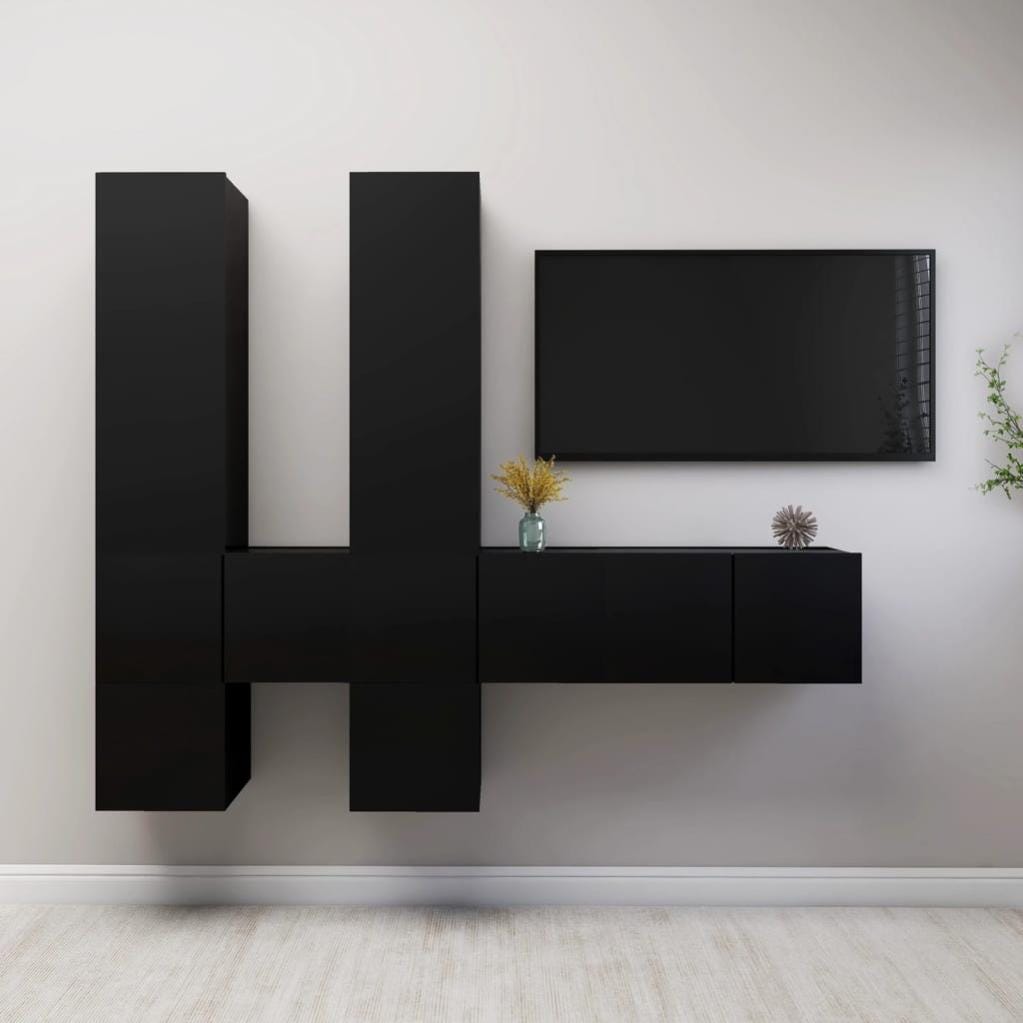 Meuble tv plasma Roma laqué noir Meuble tv plasma Roma laqué noir
