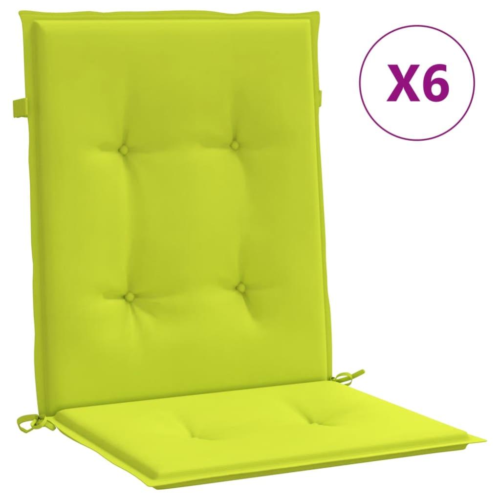 6 piezas cojín exterior | cojín silla jardín respaldo bajo tela oxford verde claro cfw91349