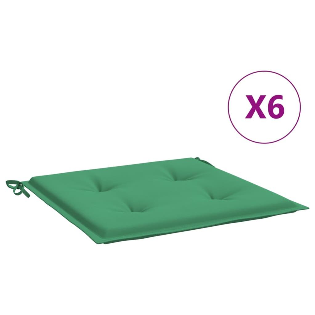 6 piezas cojín exterior | cojines de silla de jardín tela oxford verde 50x50x3 cm cfw91335