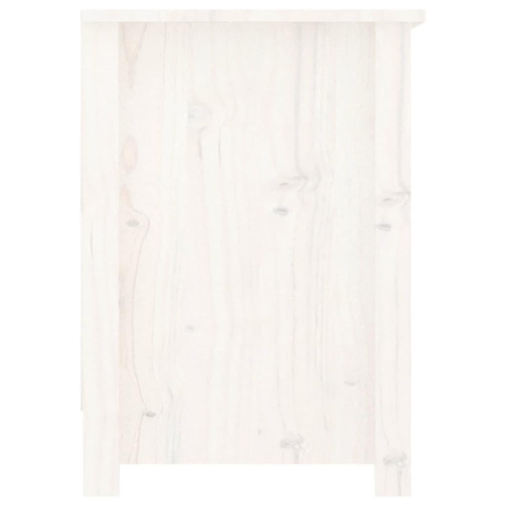 Meuble TV，Banc TV Moderne，Meuble de Rangement Blanc 103x36,5x52 cm Bois de pin massif521900 - 5