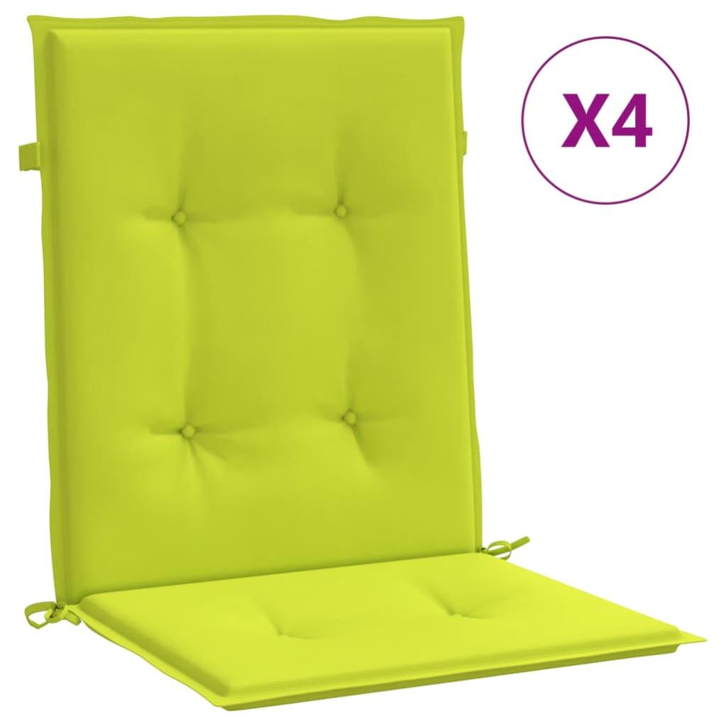 4 piezas cojín exterior | cojín silla jardín respaldo bajo tela oxford verde claro cfw91346