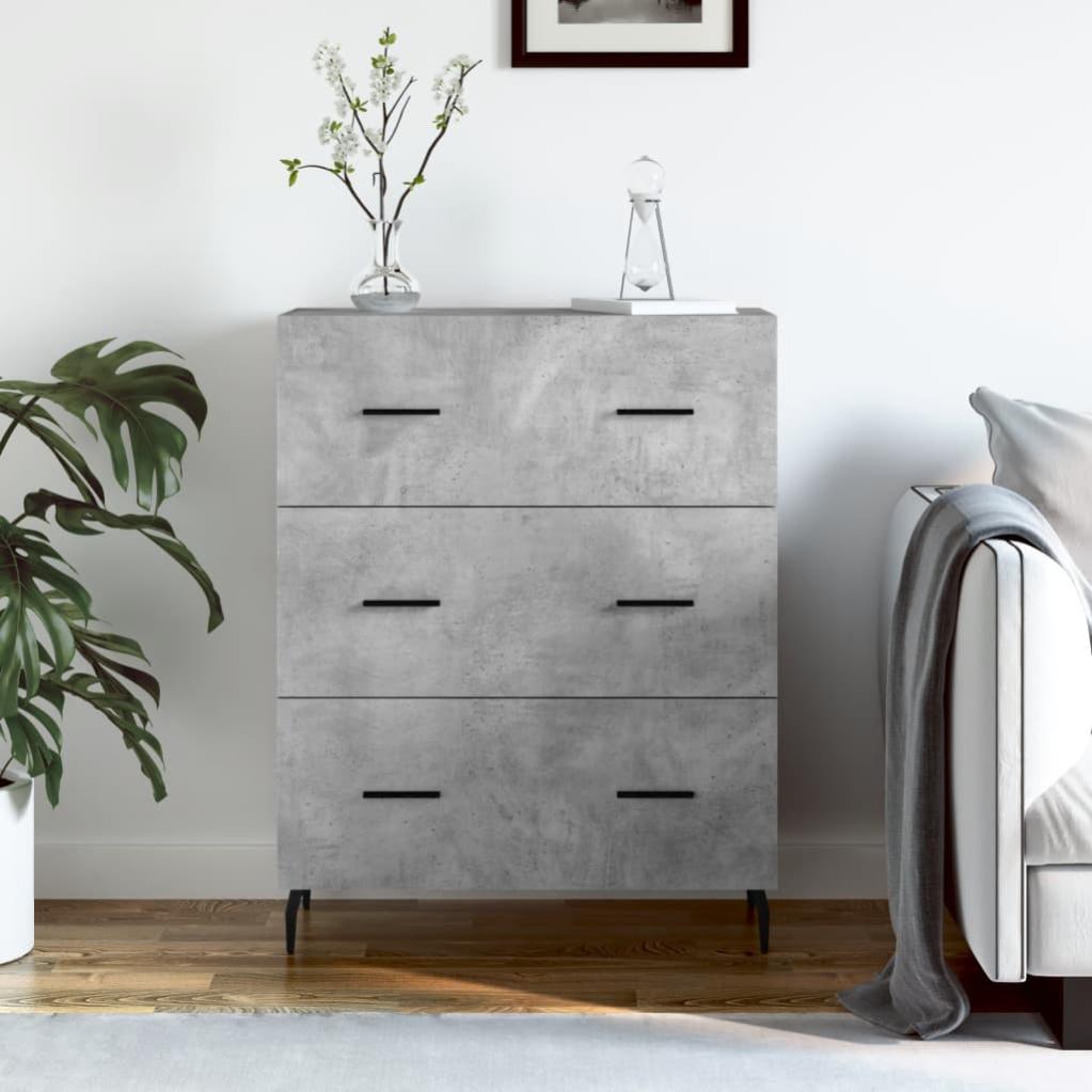 Credenza Grigio Cemento 69,5x31x115 cm in Legno Multistrato - Credenza