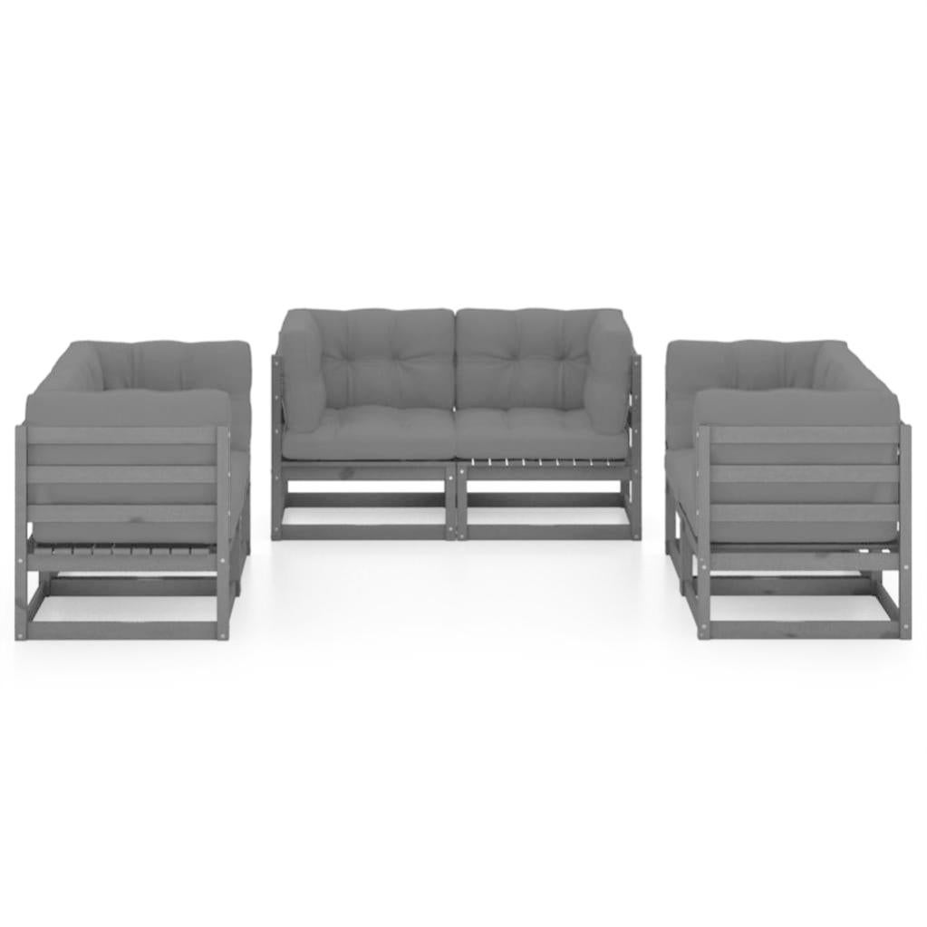 Tidyard Set 6 Pezzi Divani Da Giardino Modulari In Bambù – 2 Angolari, 1 Centrale, Sedia, Poggiapiedi, Tavolo, Cuscini Bianco Crema, Per Esterno - 3