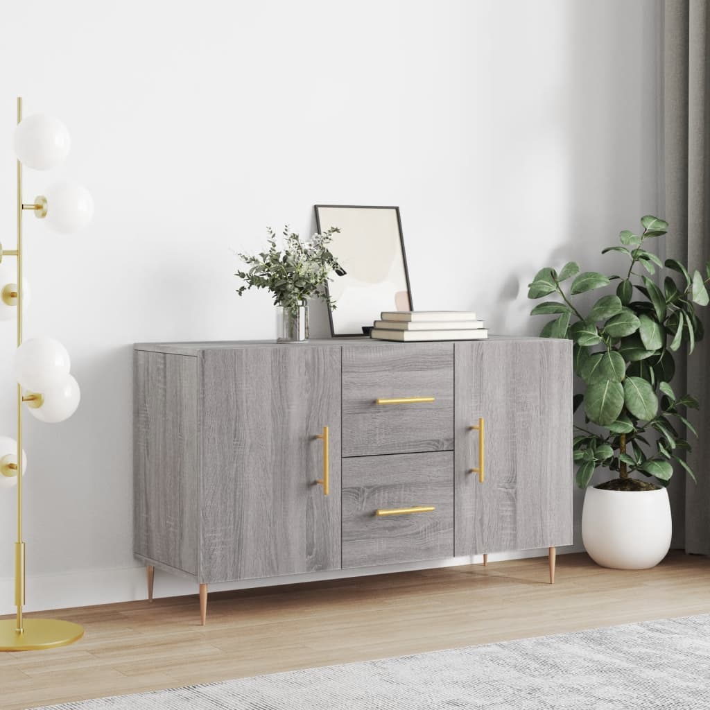 Grey wood buffet sales