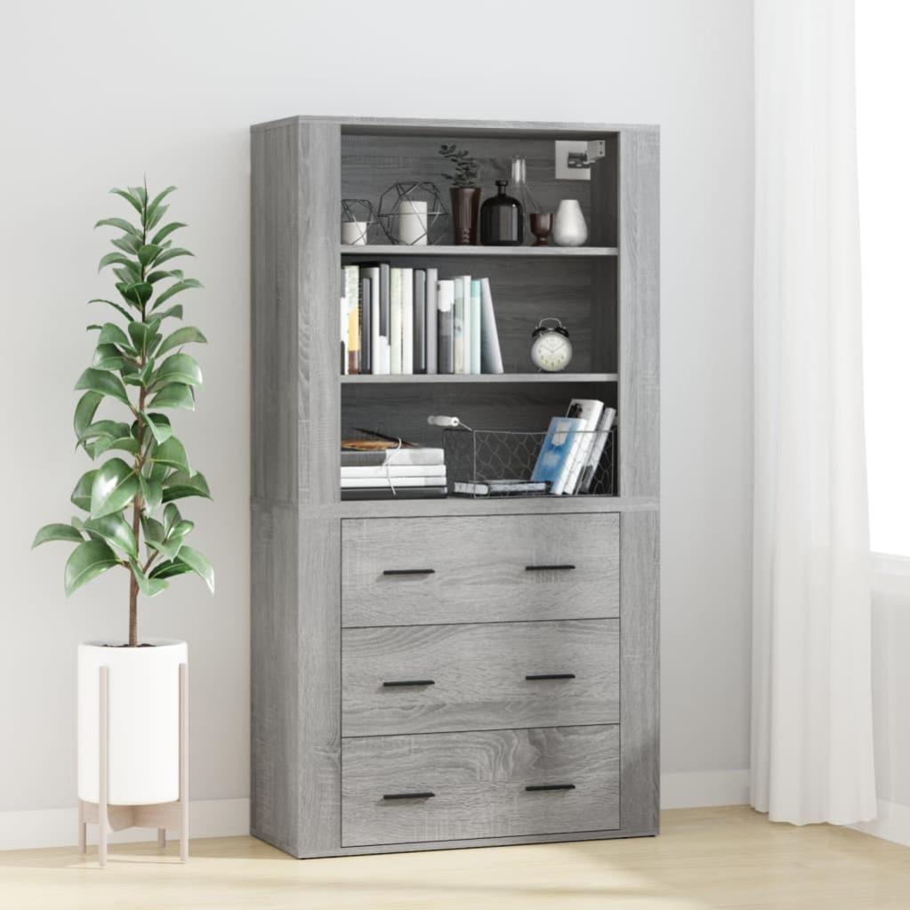 Buffet Cuisine/salon 140 Cm Blanc Avec 2 Tiroirs Et 4 Portes - Meuble De Rangement, étagères Réglables, Anti-basculement
