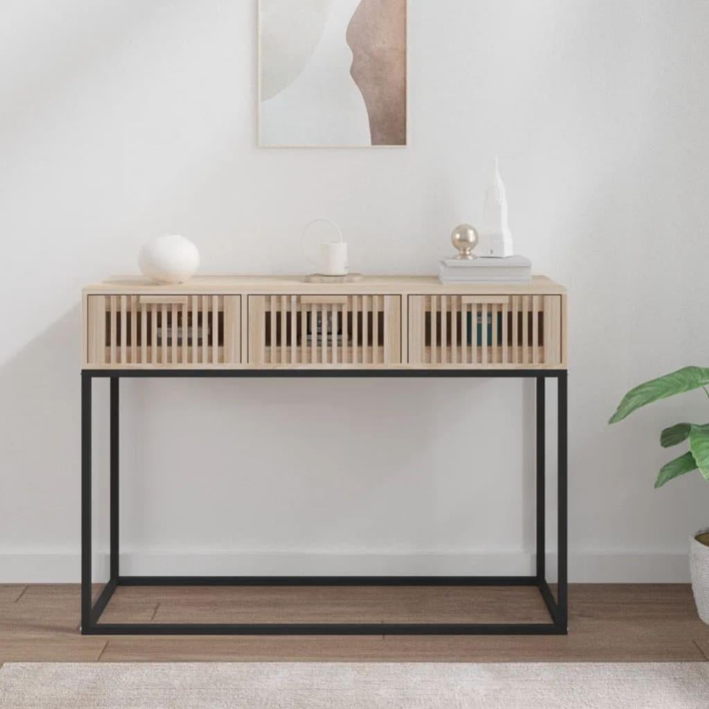 VidaXL Table Console Blanche Brillante 80x30x80 Cm - Meuble Entrée Salon Couloir