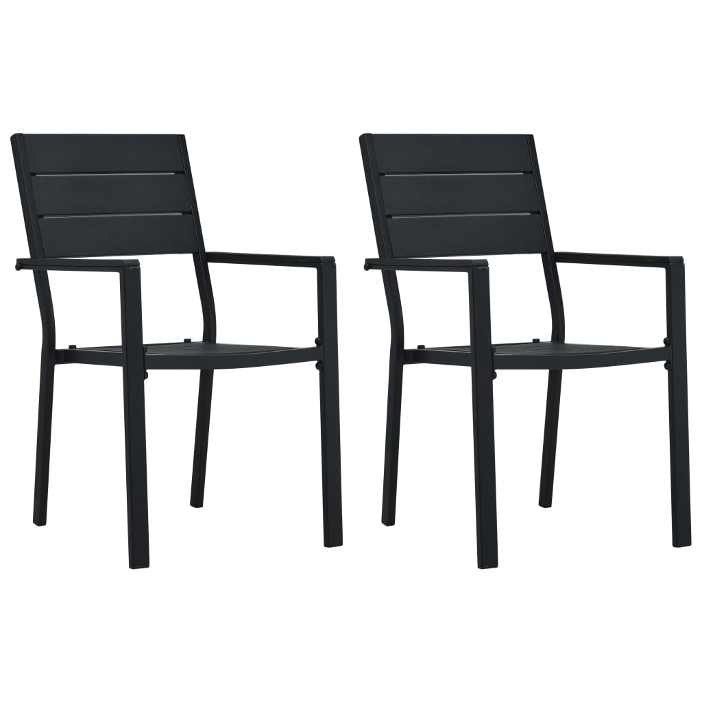 Lot De 2 Chaises De Jardin Siège De Terrasse Fauteuil De Jardin Noir Pehd Aspect De 8842