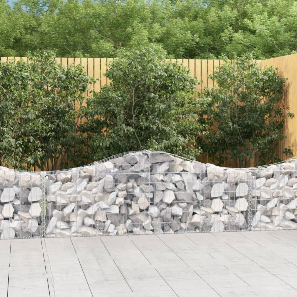 Cestas gaviones 2 piezas | gavión para piedras | gavión decorativo forma de arco hierro 200x30x60/80 cm cfw92409