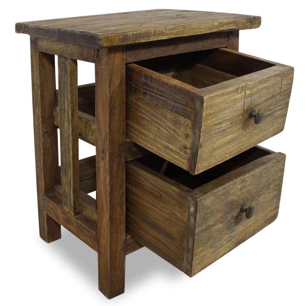 Table de chevet，Table d'appoint, Table de nuit pour Salon Chambre Bois de récupération massif 40 x 30 x 51 cm427947 - 2