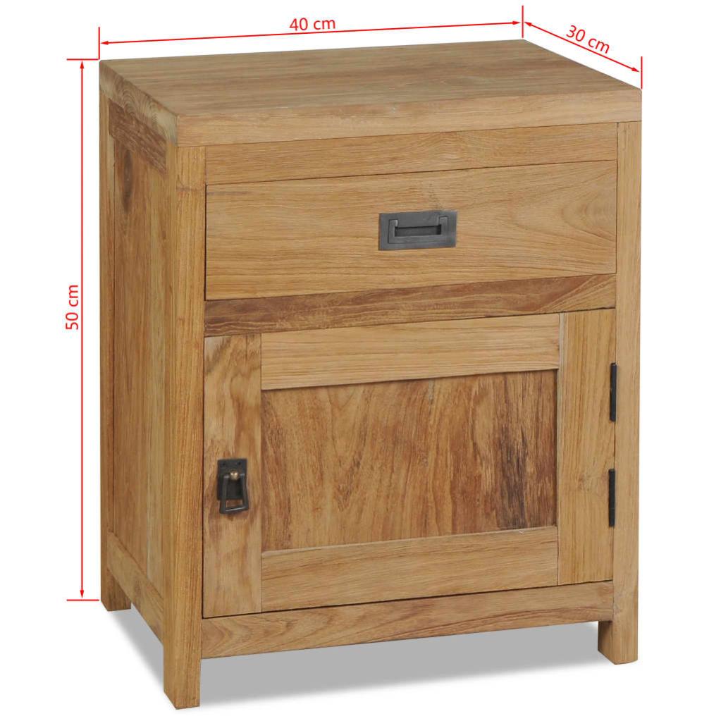 Table de chevet，Table d'appoint, Table de nuit pour Salon Chambre teck massif 40x30x50 cm472721 - 7
