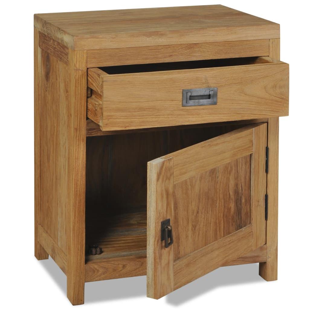 Table de chevet，Table d'appoint, Table de nuit pour Salon Chambre teck massif 40x30x50 cm472721 - 3
