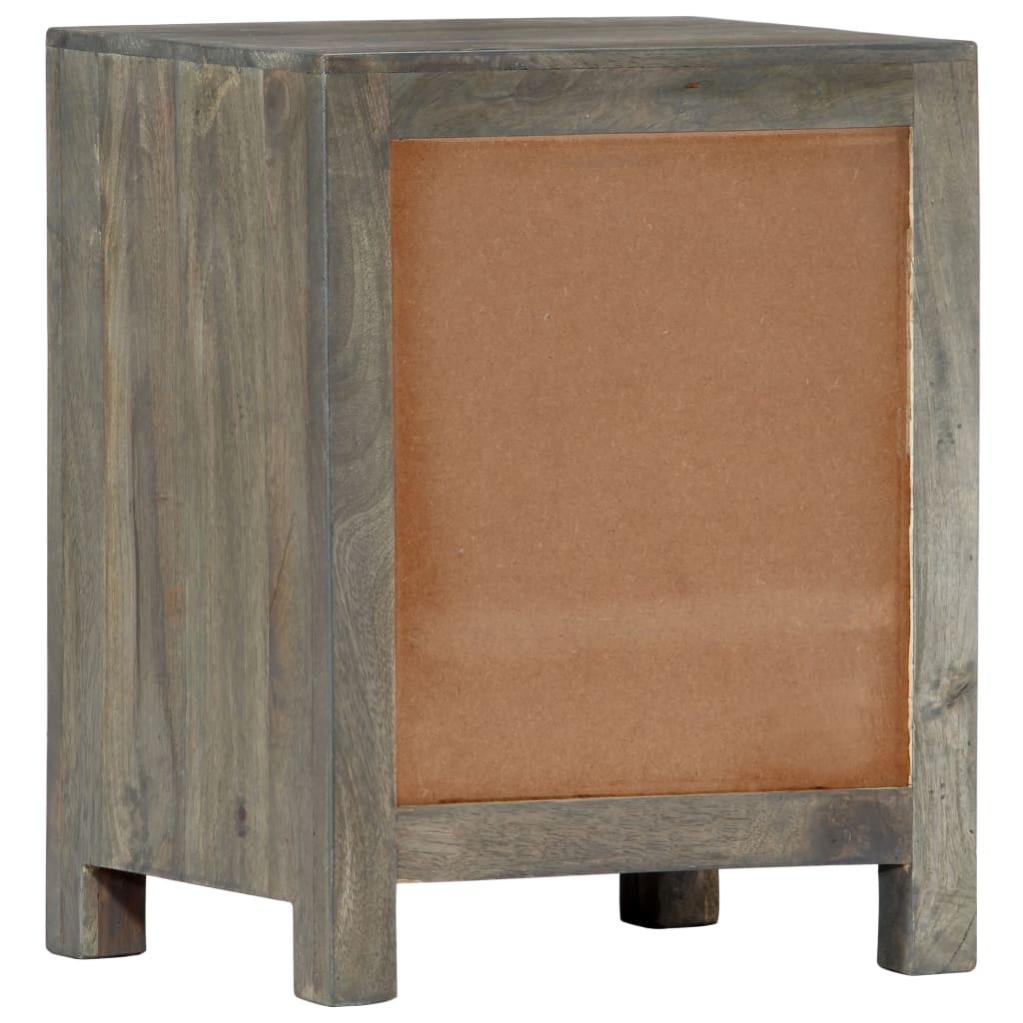 Table de chevet，Table d'appoint, Table de nuit pour Salon Chambre Gris 40x30x50 cm Bois de manguier massif402910 - 4