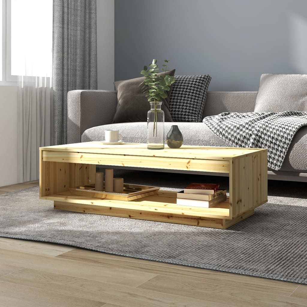 Table basse rotative bois et blanc 360° LIZZI extensible avec coffre