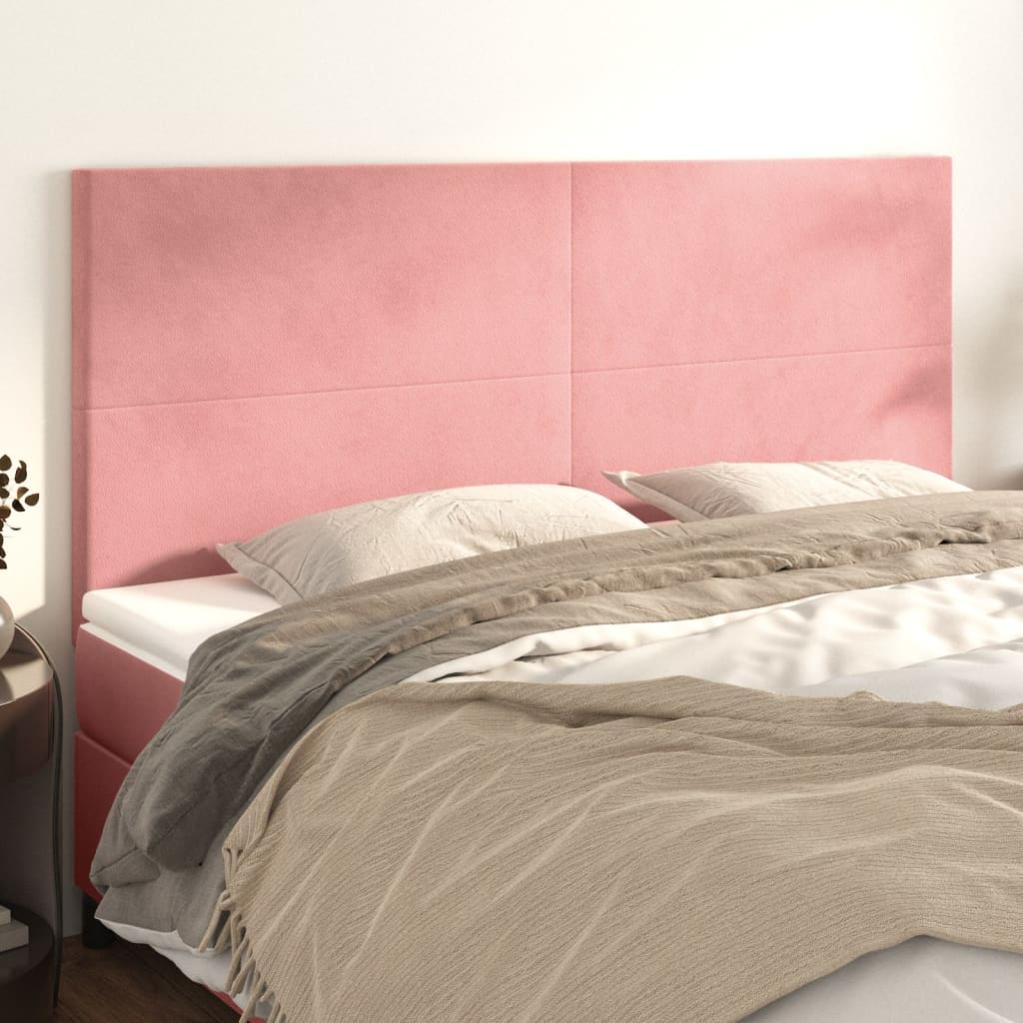 Têtes de lit 4 pcs Pour Lit adulte，Décoration murale Rose 90x5x7888 cm Velours569206 Leroy Merlin