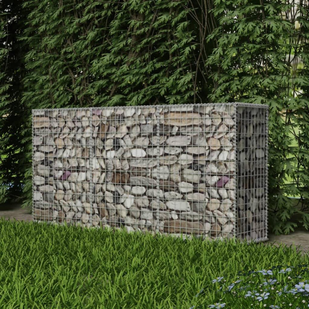 VidaXL Lot De 3 Paniers Gabion 25x25x197cm - Mur En Acier Galvanisé Pour Jardin Et Clôture