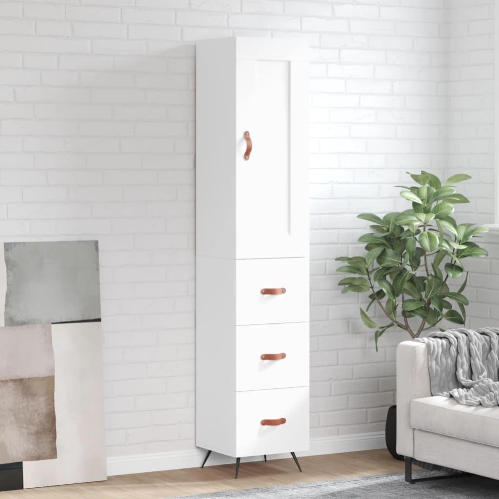 Buffet De Rangement TEENFON 140cm Blanc - 4 Portes Magnétiques, 2 Tiroirs, étagères Réglables - Pour Salon, Salle à Manger, Cuisine