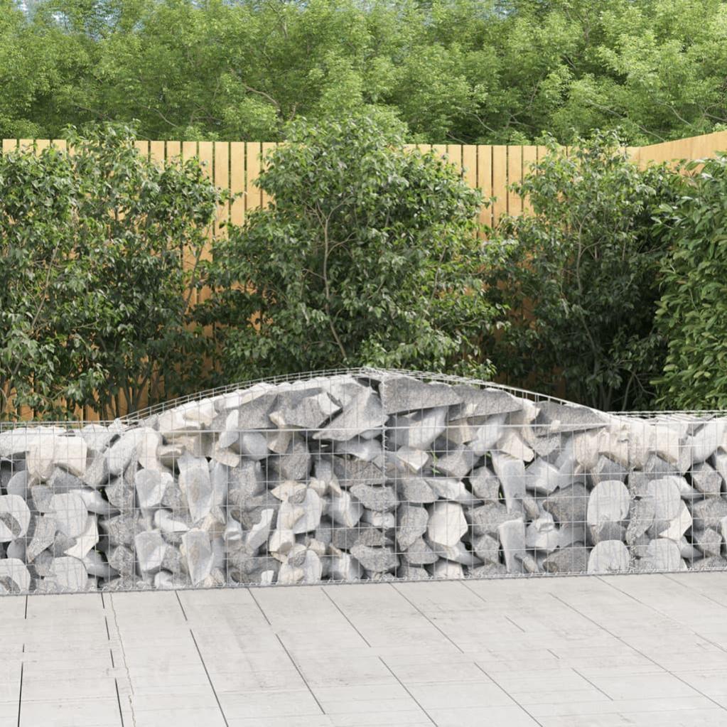 Cesta de gaviones | gavión para piedras | gavión decorativo forma arco hierro galvanizado 400x50x60/80 cm cfw93407