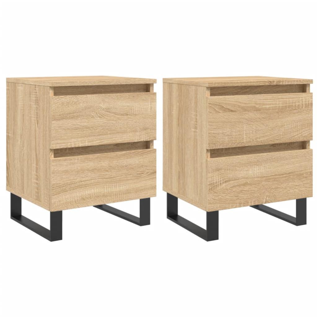 Lot de 2 Tables de chevet，Table d'appoint, Table de nuit pour Salon Chambre chêne sonoma 40x35x50 cm bois ingénierie413114 - 2