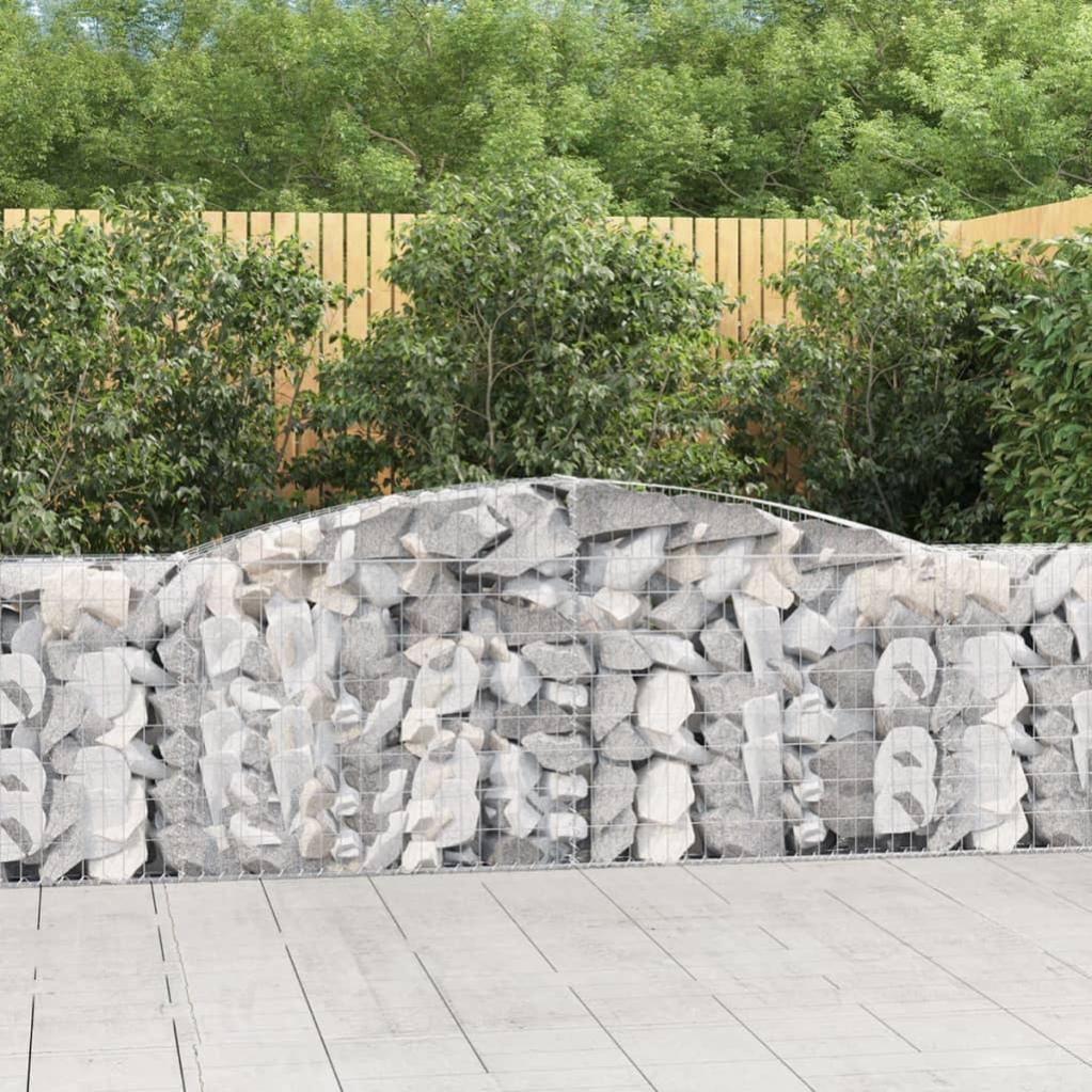 Cesta de gaviones | gavión para piedras | gavión decorativo forma arco hierro galvanizado 400x30x80/100cm cfw93390