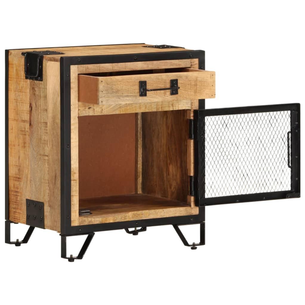 Table de chevet，Table d'appoint, Table de nuit pour Salon Chambre 43x30x51 cm Bois de manguier massif brut728849 - 2