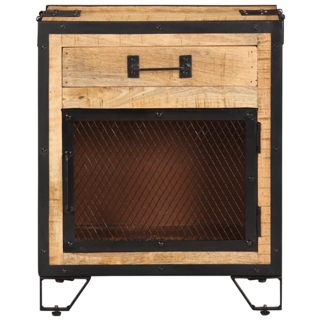Table de chevet，Table d'appoint, Table de nuit pour Salon Chambre 43x30x51 cm Bois de manguier massif brut728849 - 3