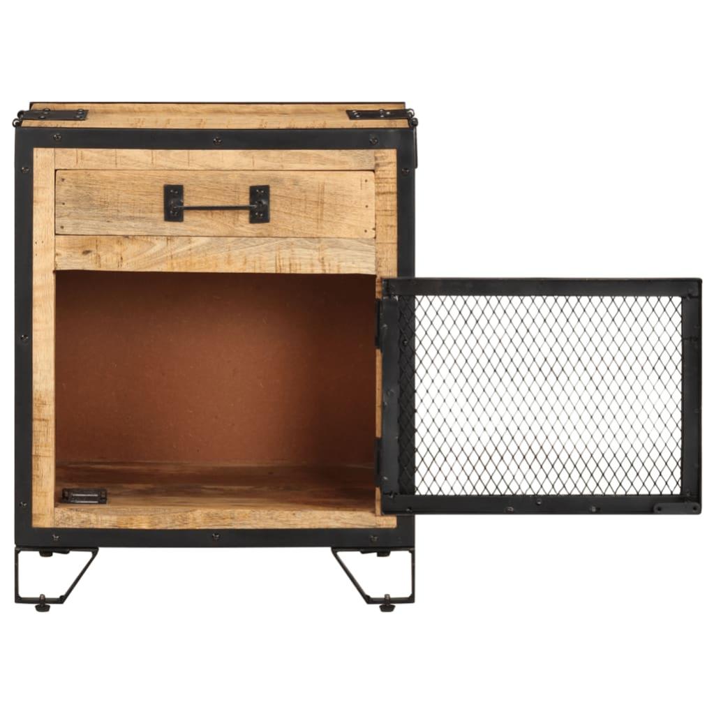 Table de chevet，Table d'appoint, Table de nuit pour Salon Chambre 43x30x51 cm Bois de manguier massif brut728849 - 4