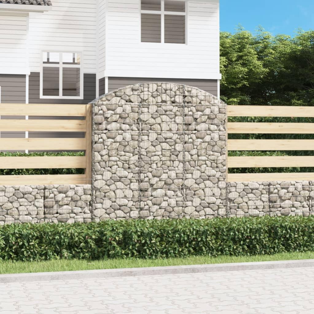 Cesta gaviones | gavión para piedras | gavión decorativo forma arco hierro galvanizado 150x30x160/180 cm cfw93281