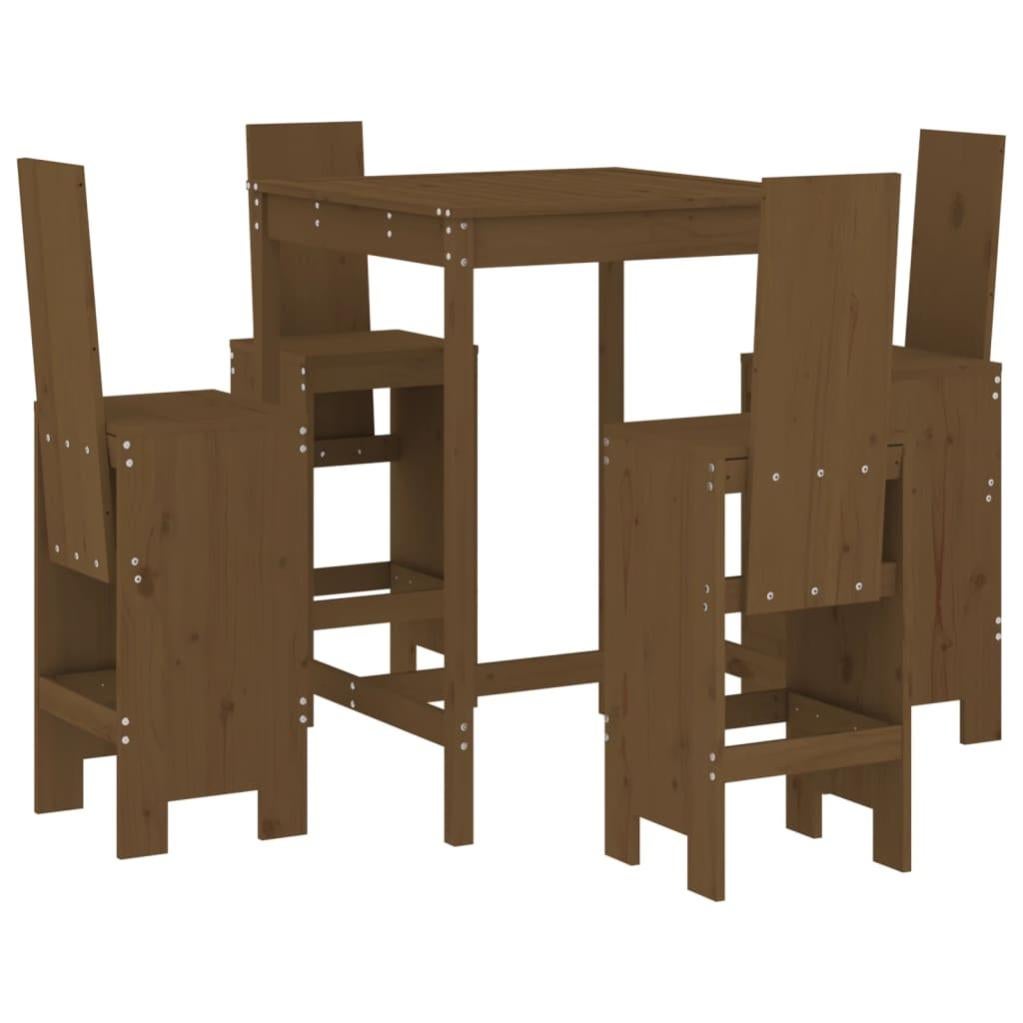 Set Bar Da Giardino 5 Pz,Salotti Da Giardino,Set Mobili Giardino Grigio In Legno Massello Di Pino Cfw306306 90650152