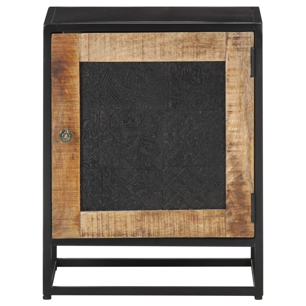 Table de chevet，Table d'appoint, Table de nuit pour Salon Chambre 40x30x50 cm Bois de manguier brut197351 - 2