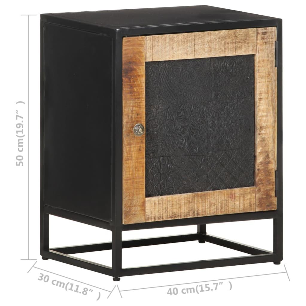 Table de chevet，Table d'appoint, Table de nuit pour Salon Chambre 40x30x50 cm Bois de manguier brut197351 - 6
