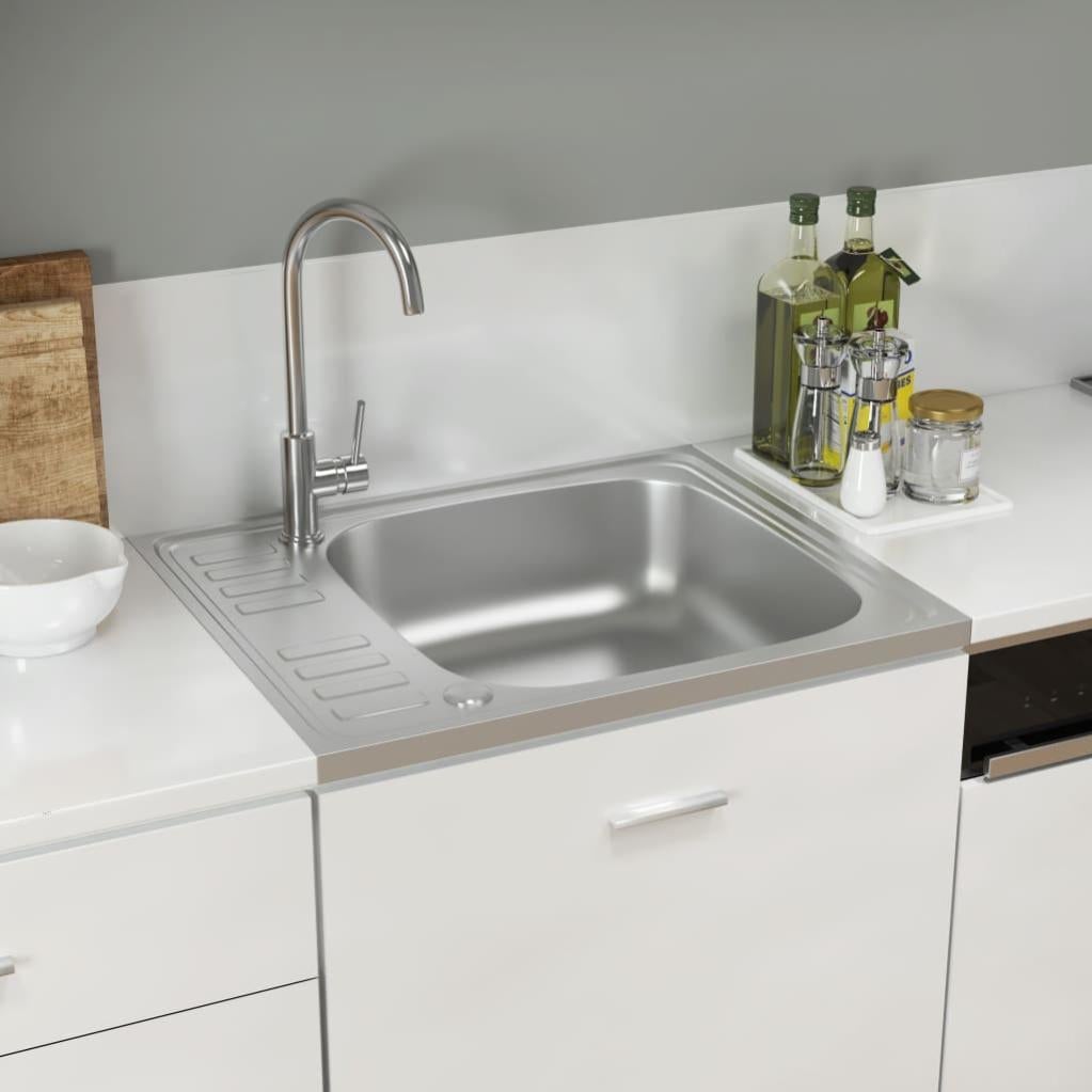 Fregadero de cocina | pila de cocina con escurridor acero inox 500x600x155 mm cfw99410