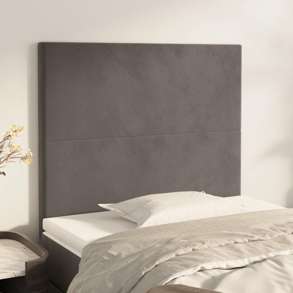 2 unidades cabecero，cabecero de cama，panel de cabeceras de terciopelo gris oscuro 80x5x78/88 cm cfw56076