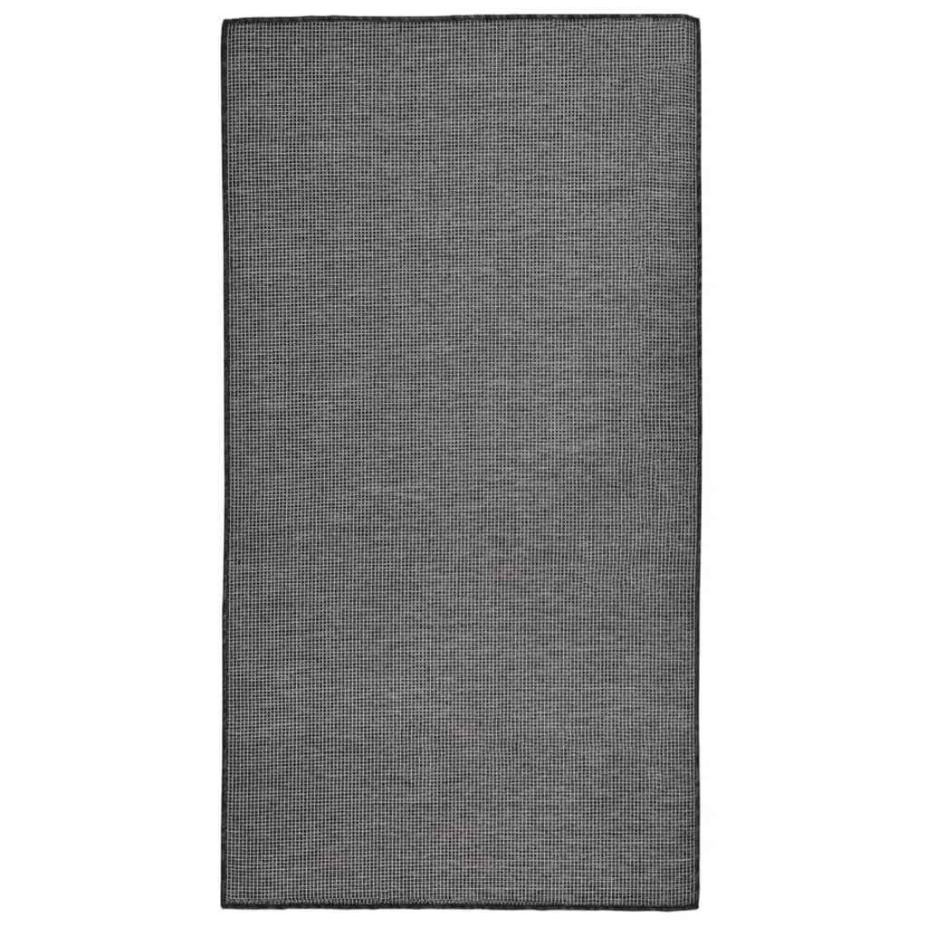 Alfombra de exterior | alfombra de jardín de tejido plano gris 80x150 cm cfw219481