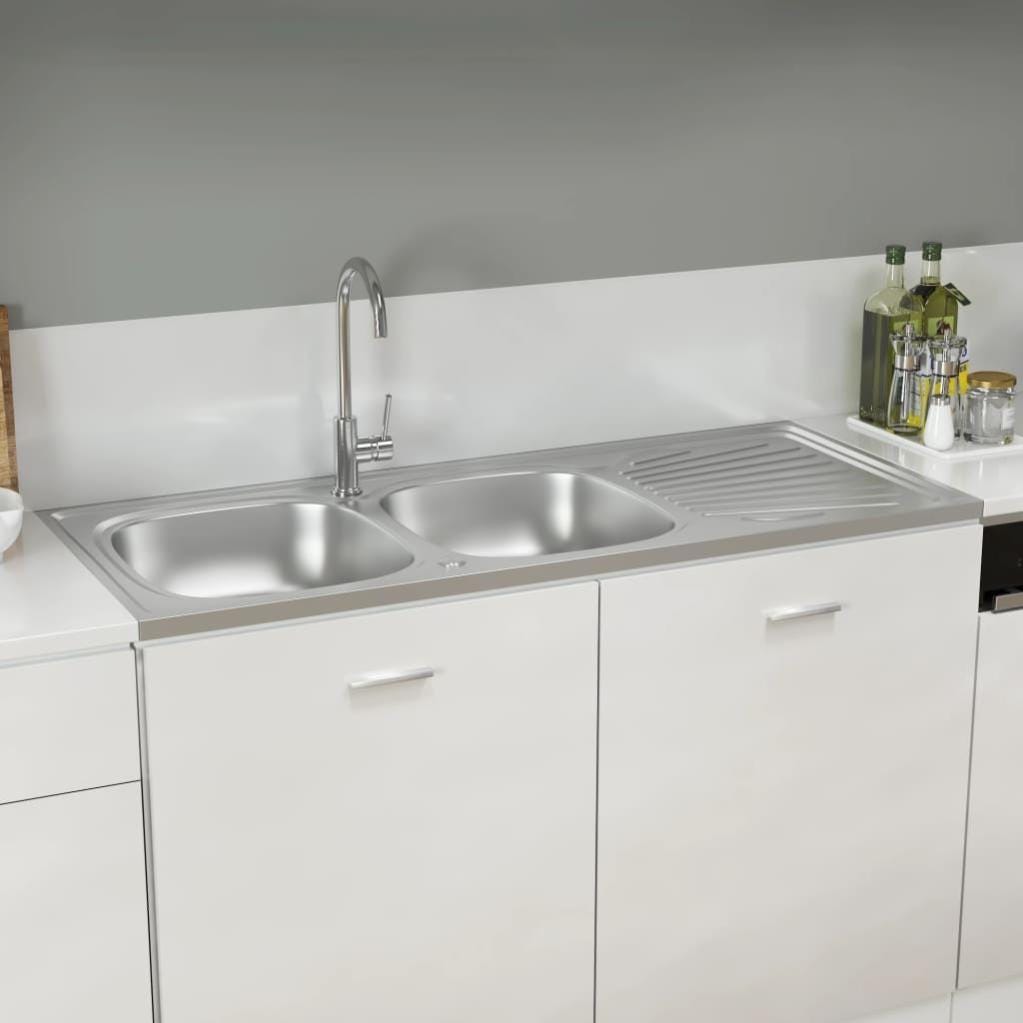 Avabo Inox Évier de cuisine | Lavabo de cuisine | Évier à poser à double évier ...