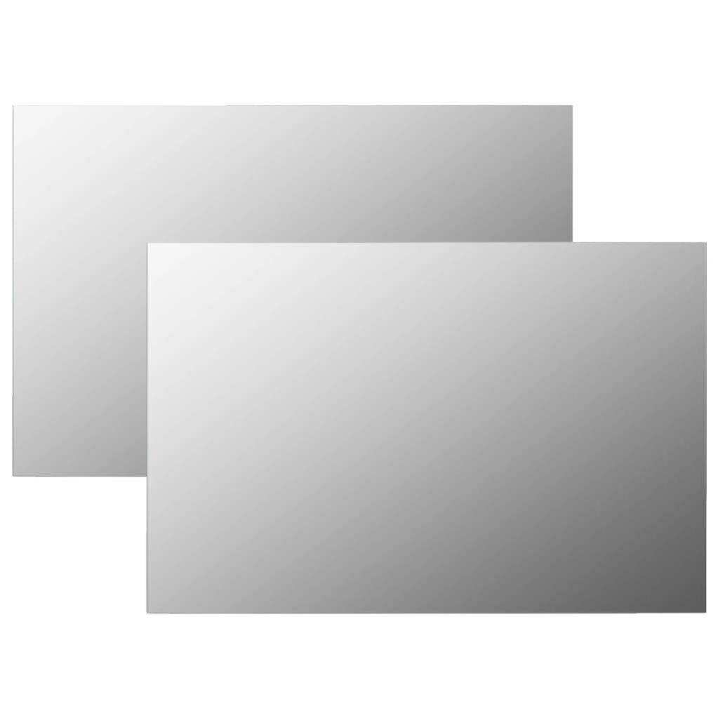 Espejos de pared rectangulares 2 unidades，espejo de baño vidrio 60x40 cm cfw40698