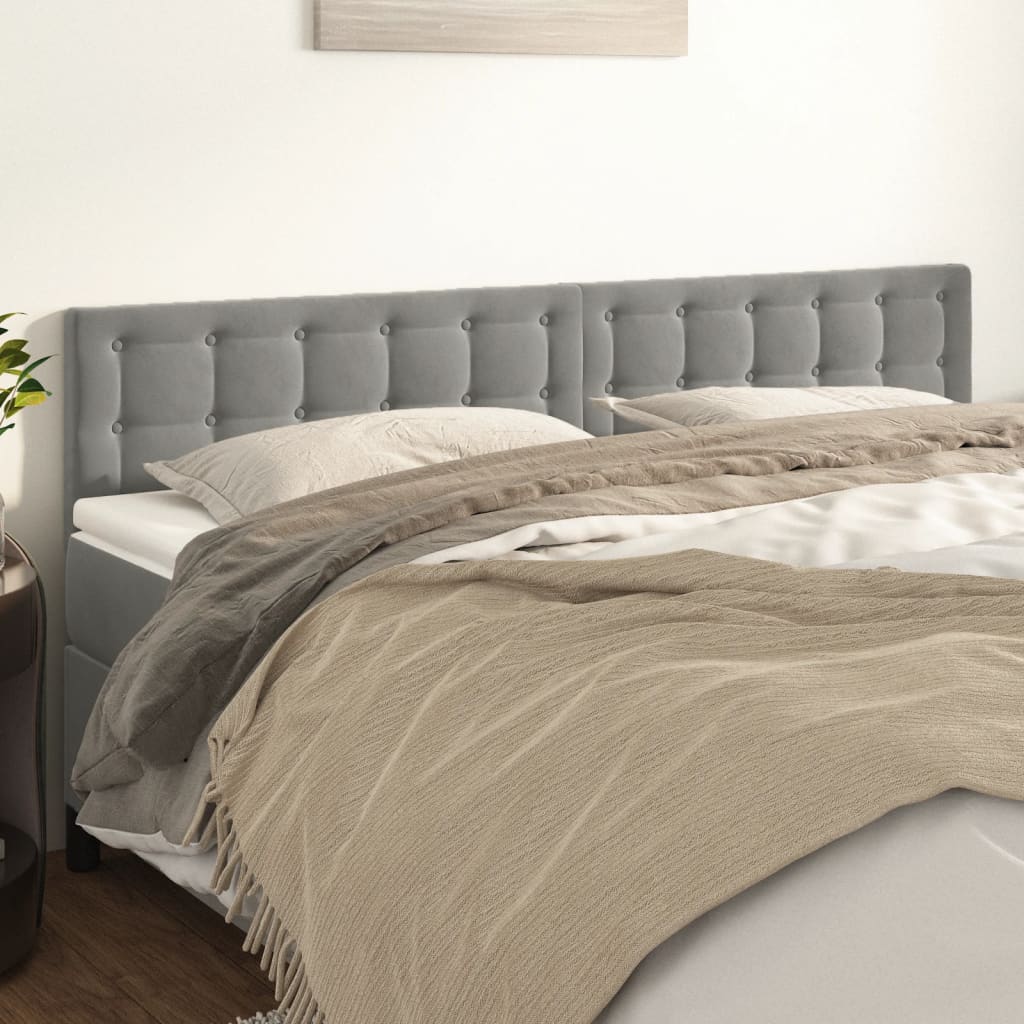 2 unidades cabecero，cabecero de cama，panel de cabeceras de terciopelo gris claro 100x5x78/88 cm cfw95250