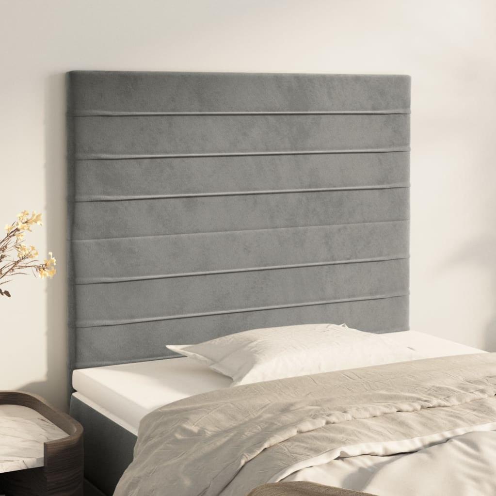 2 unidades cabecero，cabecero de cama，panel de cabeceras de terciopelo gris claro 100x5x78/88 cm cfw34603