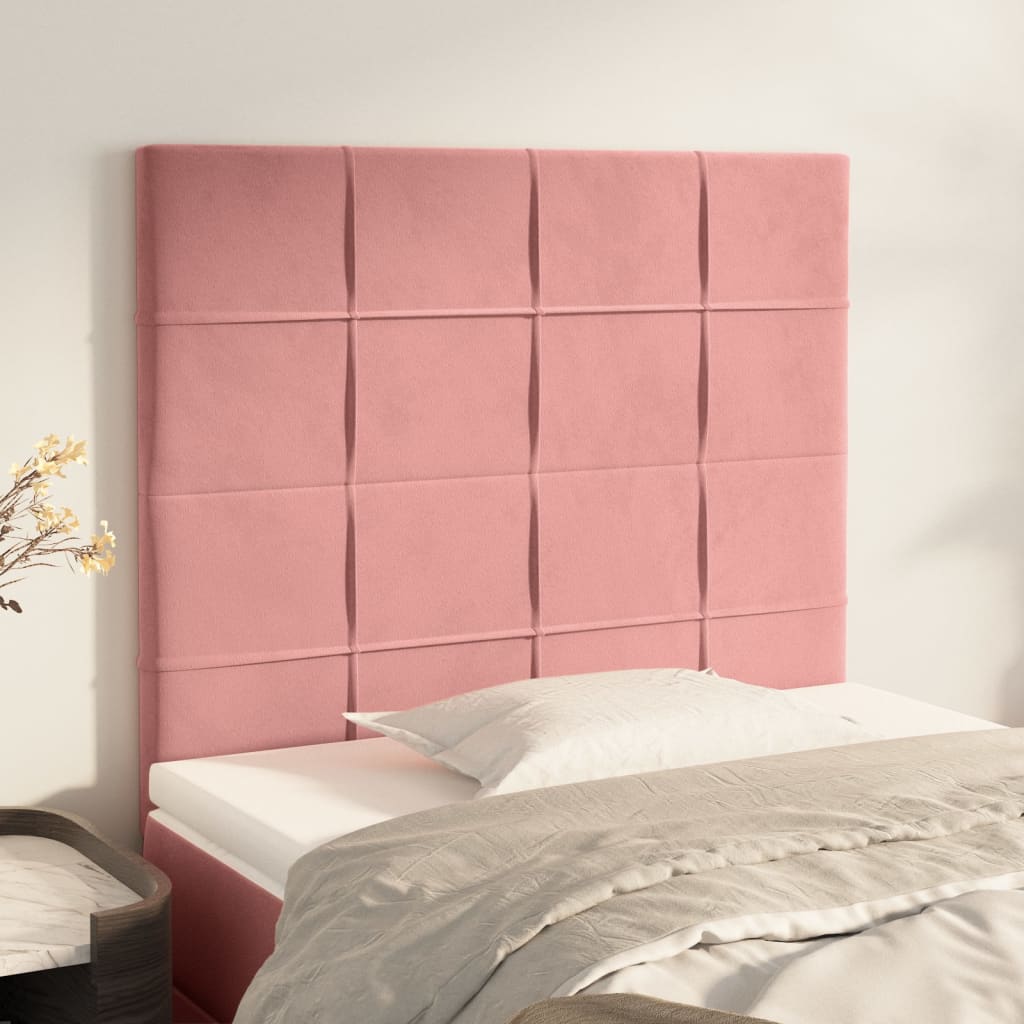 2 unidades cabecero，cabecero de cama，panel de cabeceras de terciopelo rosa 100x5x78/88 cm cfw34667
