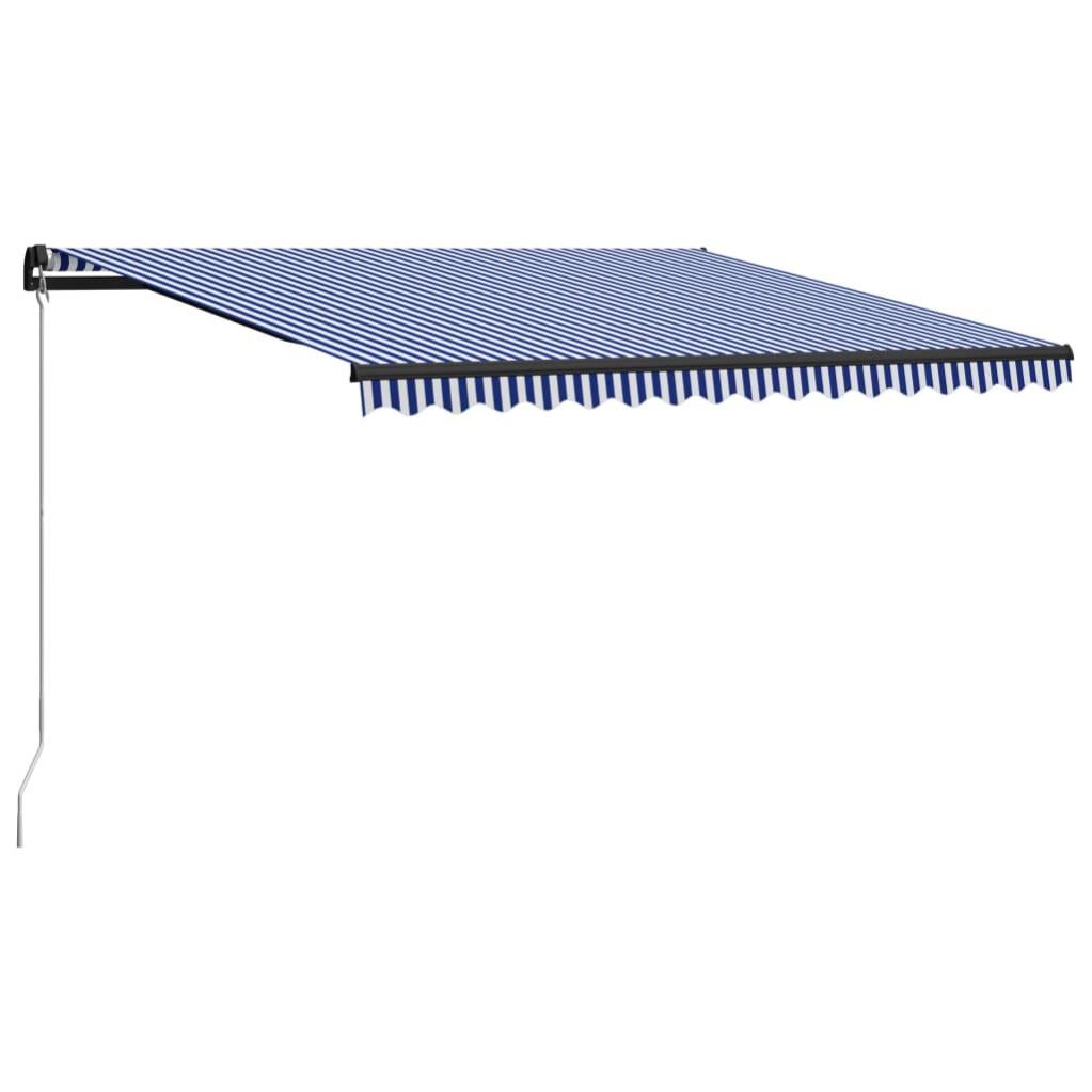 Tenda Da Sole Retrattile Manuale VidaXL 500x300 Cm - Blu/Giallo, Telaio In Alluminio, Resistente UV