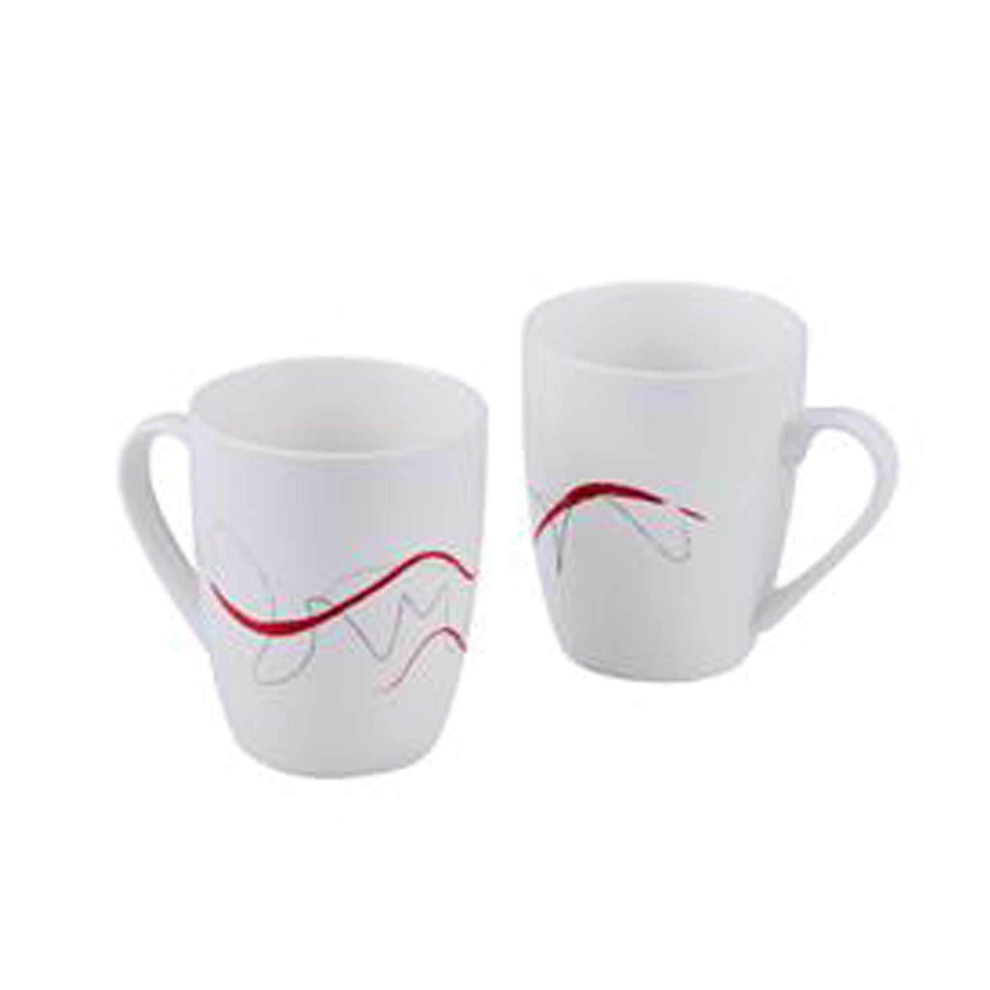 Lot de 2 tasses en porcelaine fine blanche Turquoises marines